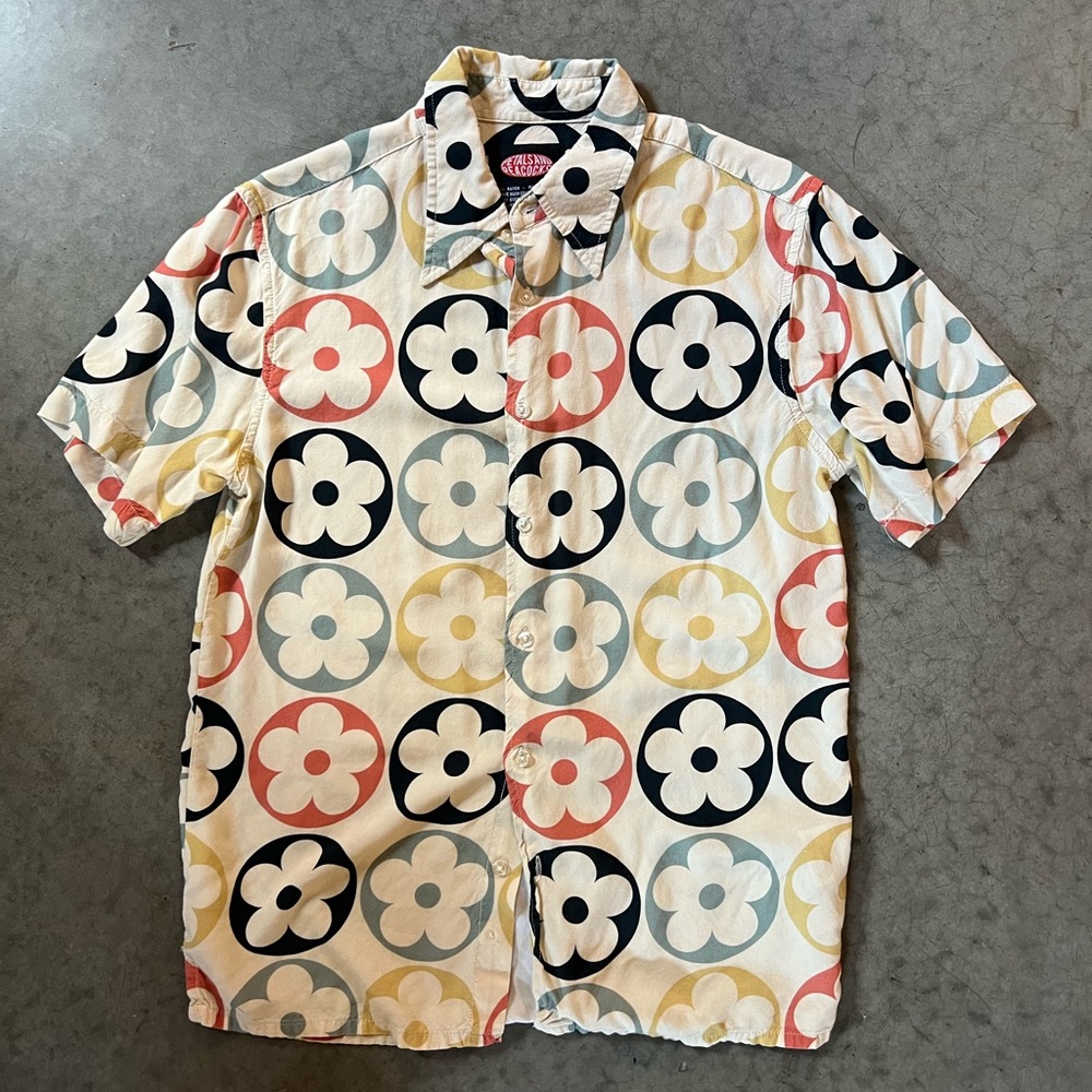 Petals and Peacocks Short Sleeve Button Down